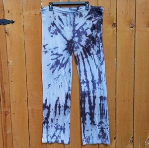 Tie Dye Pants purple Lightweight Joggers 100% Cotton Drawstring Waist 33 in nwt